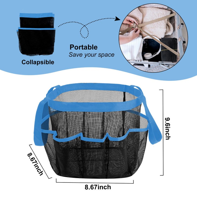 Attmu Mesh Shower Caddy Portable, Quick Dry Hanging Shower Tote Bag for College Dorm Room Essentials, Large Capacity Shower Caddy Dorm for Bathroom Gym Swimming - Image 5