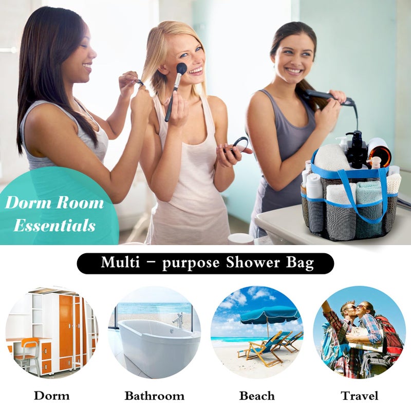 Attmu Mesh Shower Caddy Portable, Quick Dry Hanging Shower Tote Bag for College Dorm Room Essentials, Large Capacity Shower Caddy Dorm for Bathroom Gym Swimming - Image 3