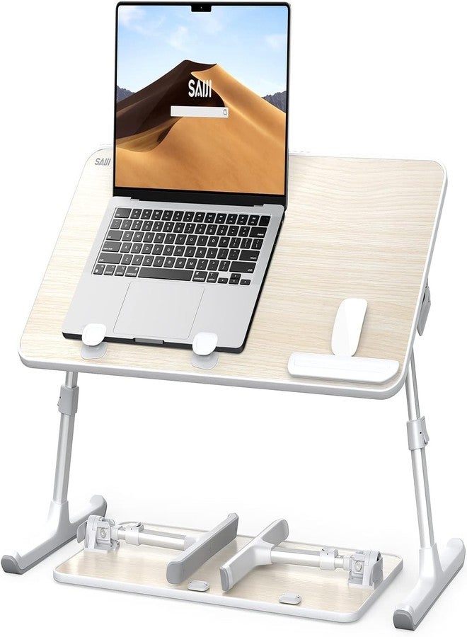 SAIJI Laptop Desk for Bed, Lap Desks Bed Trays for Eating Writing, Adjustable Computer Laptop Stand, Foldable Lap Table in Sofa and Couch（23.6 x 13Teak - Image 1