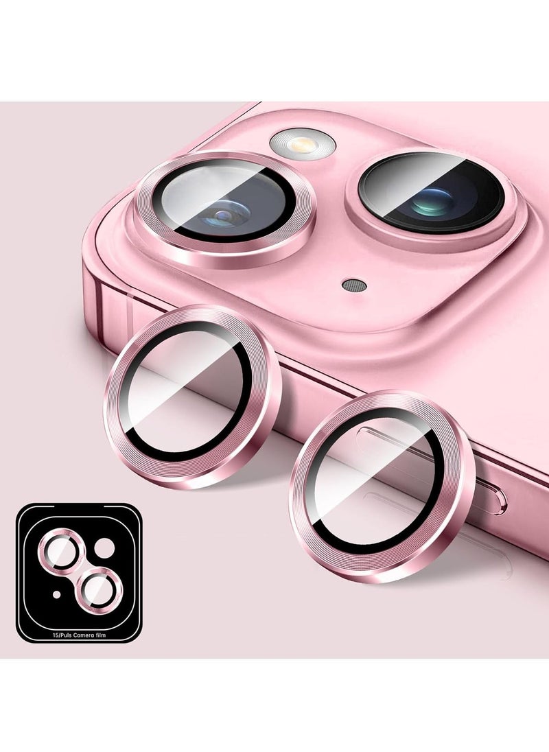 Raxoom "Pink Tempered Glass Camera Lens Protector for iPhone 16/iPhone 16 Plus â€“ HD Anti-Scratch Cover with Automatic Alignment Metal Rings" - Image 1
