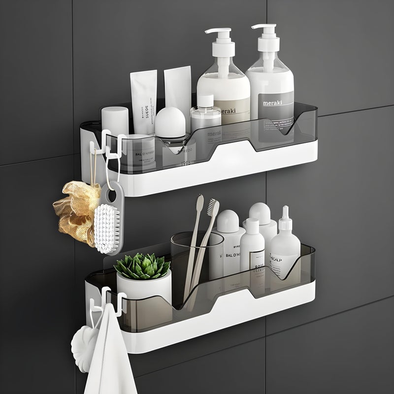Satpurush Bathroom Accessories, Bathroom Rack, Bathroom Shelf Organizer, Wall Mounted Shelf, Bathroom Hardware and Accessories, Storage Racks (2 Shelf) Plastic, Multicolour - Image 1