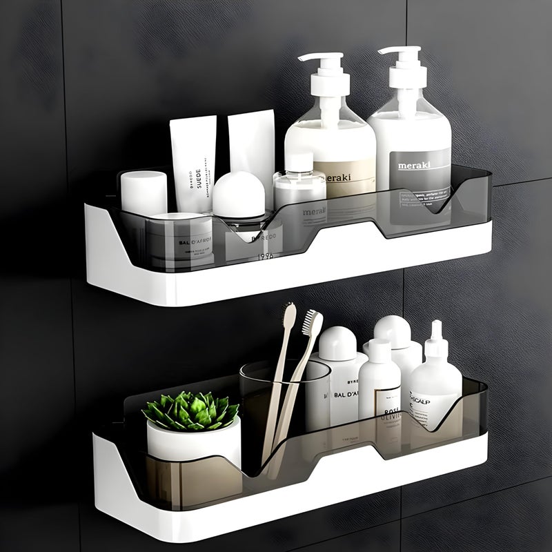 Satpurush Bathroom Accessories, Bathroom Rack, Bathroom Shelf Organizer, Wall Mounted Shelf, Bathroom Hardware and Accessories, Storage Racks (2 Shelf) Plastic, Multicolour - Image 2