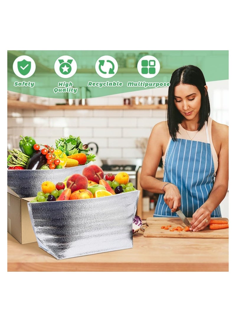 KASTWAVE Insulated Shipping Bags, 20 Pcs Reusable Thermal Box Liners for Frozen and Hot Food - Waterproof Insulation Bags for Lunch, Camping, and Picnic - 12x8.3x12 In - Image 3