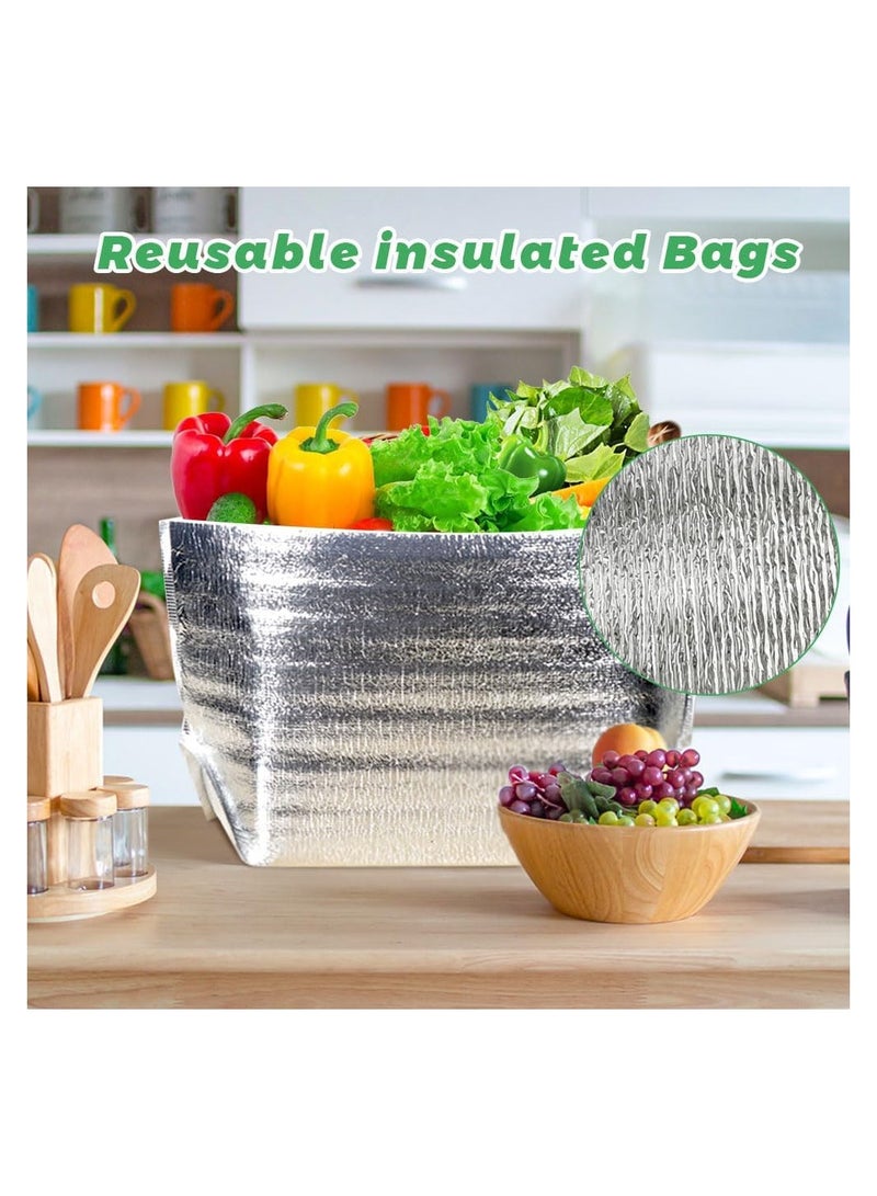 KASTWAVE Insulated Shipping Bags, 20 Pcs Reusable Thermal Box Liners for Frozen and Hot Food - Waterproof Insulation Bags for Lunch, Camping, and Picnic - 12x8.3x12 In - Image 2