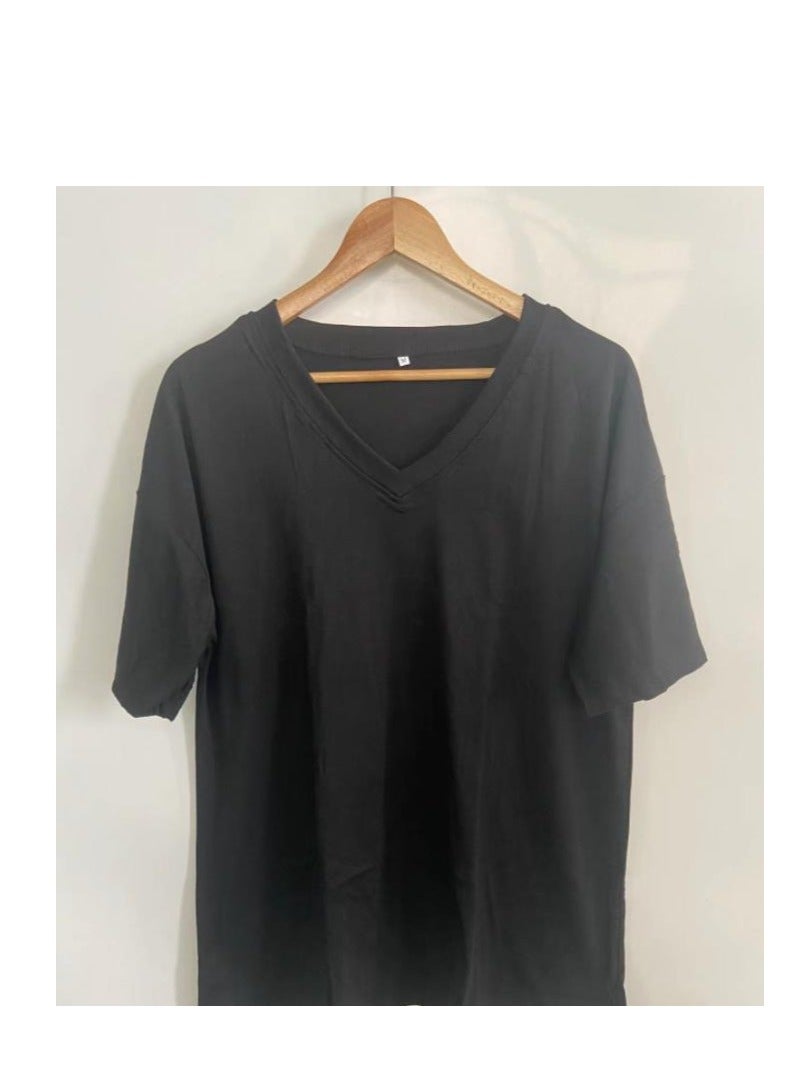 Women's Summer Casual V Neck Half Sleeve T Shirt Ladies Short Sleeve Oversized Baseball Tshirts Tunic Tops - Image 2
