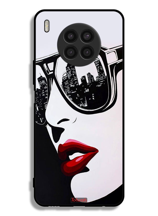 Tolwak Honor 50 Lite Protective Case Cover Girl Face Abstract Art - Image 2