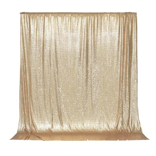 PartyDelight Sequin Backdrop Light Gold 6FTx6FT Wedding Curtain Special Events Party - Image 1