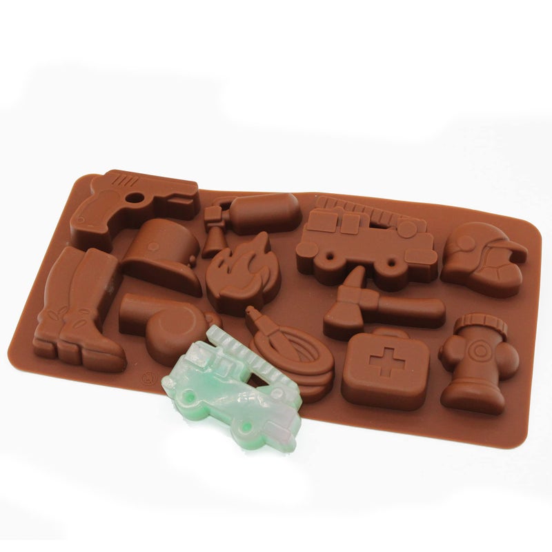 XHaibei Fire Fighting Equipment Shape Silicone Chocolate Candy Jello Soap Crayon Mold