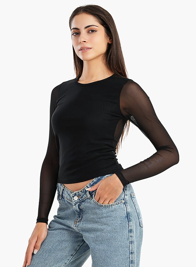 Carina Black Top with Transparent Back - Image 2