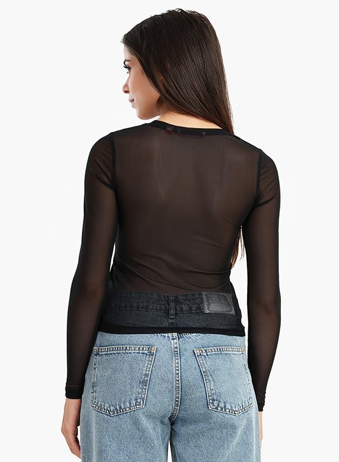 Carina Black Top with Transparent Back - Image 3