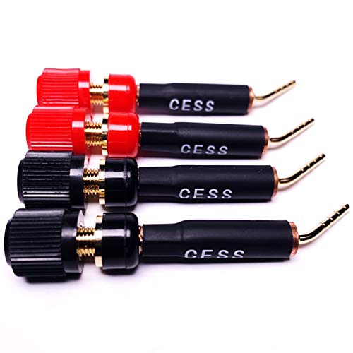 CNCESS CESS-130 Pin Screw Type Banana, Speaker Pin Plugs for Speaker Wire, 2mm Screw Pin to Binding Post Adapter, 4 Pack (Red & Black) - Image 5