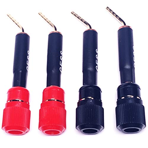 CNCESS CESS-130 Pin Screw Type Banana, Speaker Pin Plugs for Speaker Wire, 2mm Screw Pin to Binding Post Adapter, 4 Pack (Red & Black) - Image 3