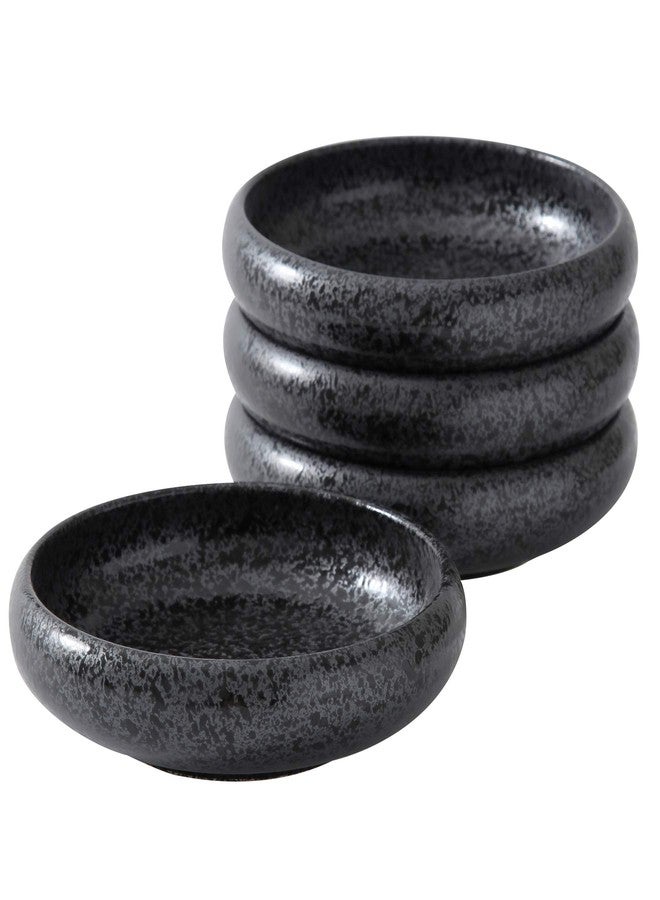 Uaral Japanese Plates Serving Dishes,Salad Bowl Set,Dessert Plate,Appetizer Plate Set of 4,5.5inch(Black Speckled) - Image 1