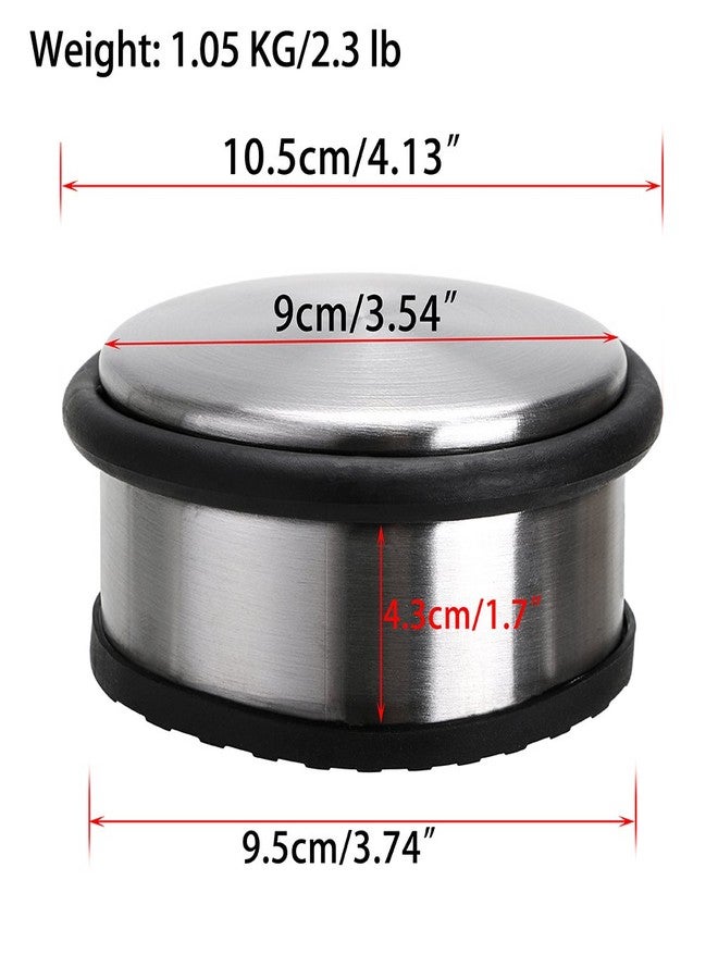 Sumnacon Heavy Duty Floor Door Stopper No Drill, Durability Stainless Steel Door Stops with Anti-Skid Rubber - Contemporary Decorative Safety Door Wedge for Home Office Commercial Industrial, Silver - Image 2
