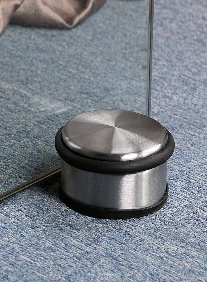 Sumnacon Heavy Duty Floor Door Stopper No Drill, Durability Stainless Steel Door Stops with Anti-Skid Rubber - Contemporary Decorative Safety Door Wedge for Home Office Commercial Industrial, Silver - Image 3