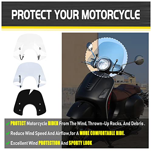 Fayedenicy Sport Bikes Scooter Windscreen Windshield Flyscreen Wind Screen Deflector Protector for Piaggio Vespa LX 150 125 50 LX125 LX150 LX50 GT200 GT 200 GTS250 GTS300 GTS 250 300 125 Super Sport Bj (Clear) - Image 3