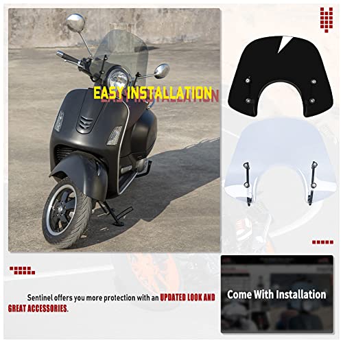 Fayedenicy Sport Bikes Scooter Windscreen Windshield Flyscreen Wind Screen Deflector Protector for Piaggio Vespa LX 150 125 50 LX125 LX150 LX50 GT200 GT 200 GTS250 GTS300 GTS 250 300 125 Super Sport Bj (Clear) - Image 5