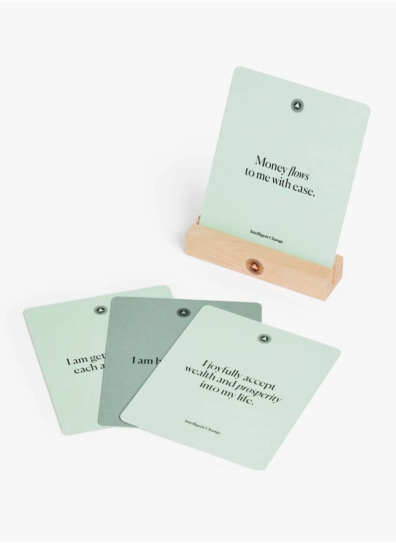 Intelligent Change - Intelligent Change Mindful Affirmation Cards for Financial Abundance, Daily Words of Inspiration, Self Affirmation Inspirational Gifts, Positive Affirmations with Display Stand, Deck of 52 - Image 1