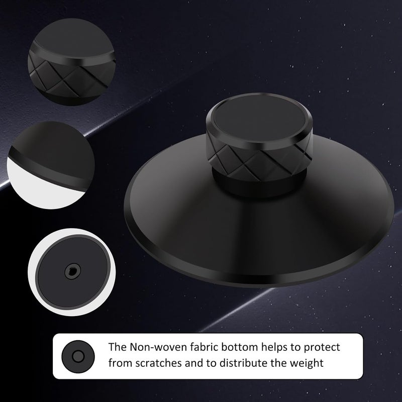 Preffair Aluminum Record Weight Stabilizer Turntable LP Vinyl Disc Stabilizer with Protective Soft Pad Anti Vibration for HiFi Turntable LP Record Player(Black) - Image 3