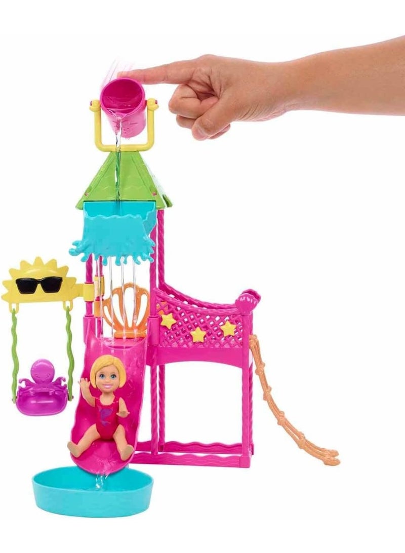 Barbie Toys, Skipper Doll and Waterpark Playset with Working Water Slide and Accessories, First Jobs - Image 4