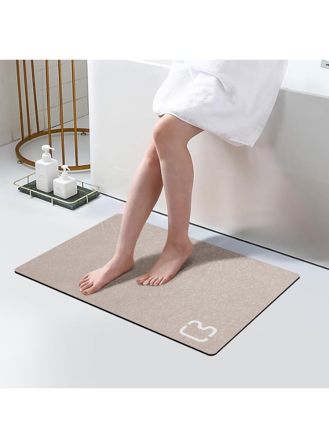 Coffee Diatomaceous Earth Bath Mat, Quick Dry Water Absorbent Bathroom Floor Mat, Non Slip Rubber Backed Shower Door Mat 40x60cm - Image 1