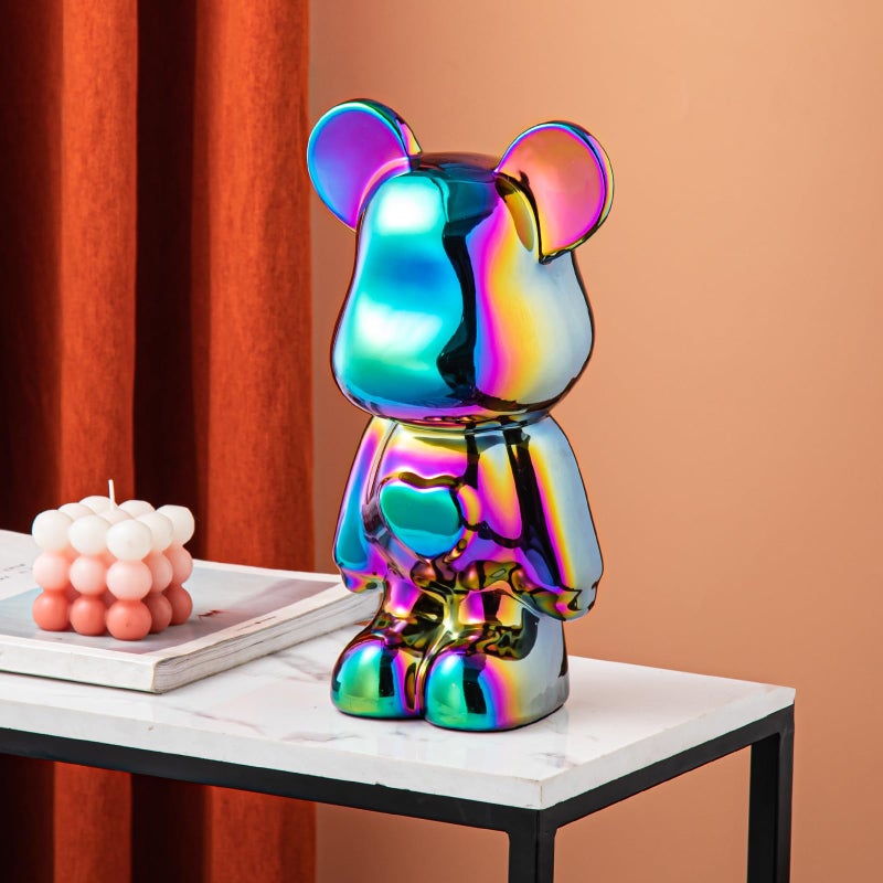 Yundu Ceramic Piggy Bank for Kids and Adults Coin Bank for Girls and Boys Colorful Love Bear Decoration Modern Dcor Hypebeast Room Dcor Gifts for Birthdays