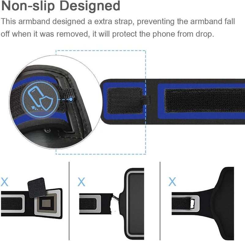 JEMACHE iPod Touch 5th / 6th Generation Armband, Gym Running/Exercise/Workout Sport Arm Band Case for iPod Touch 5/6 Generation with Card/Key Holder (Navy Blue) - Image 4