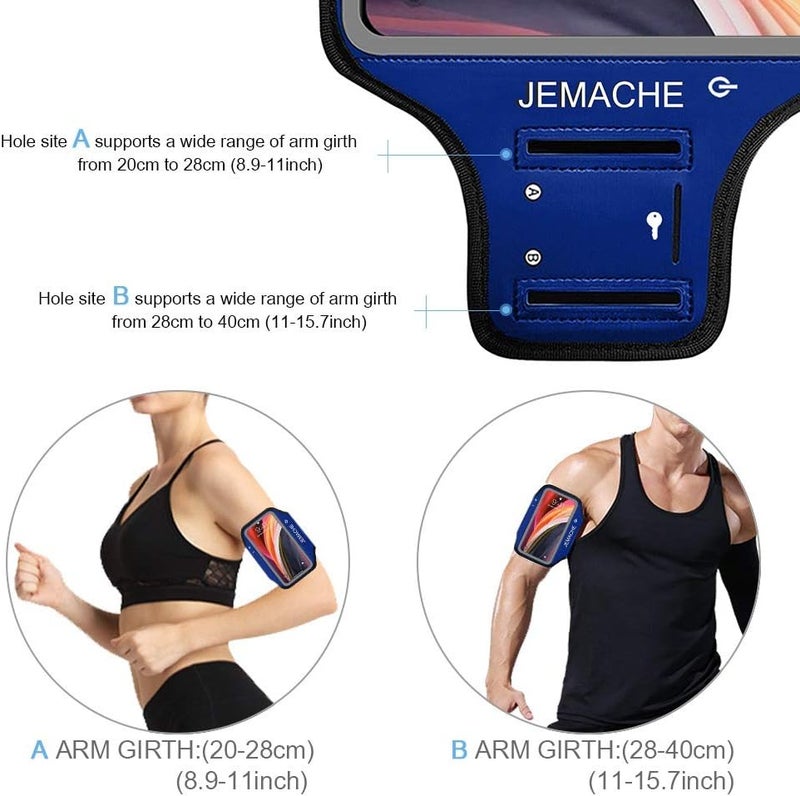 JEMACHE iPod Touch 5th / 6th Generation Armband, Gym Running/Exercise/Workout Sport Arm Band Case for iPod Touch 5/6 Generation with Card/Key Holder (Navy Blue) - Image 5