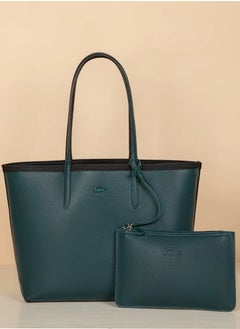 LACOSTE Lacoste Women's Double sided Two tone Large Capacity Handbag, Fashionable Multi functional, Black/Dark Green  - Image 2
