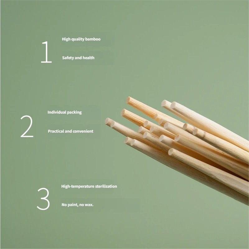 50 Pairs Premium Bamboo Chopsticks - Individually Wrapped for Maximum Hygiene | Ideal for Home, Office & Picnics - Image 4