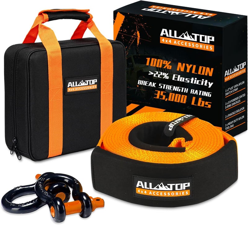 ALL-TOP Heavy Duty Tow Strap Recovery Kit - Image 1