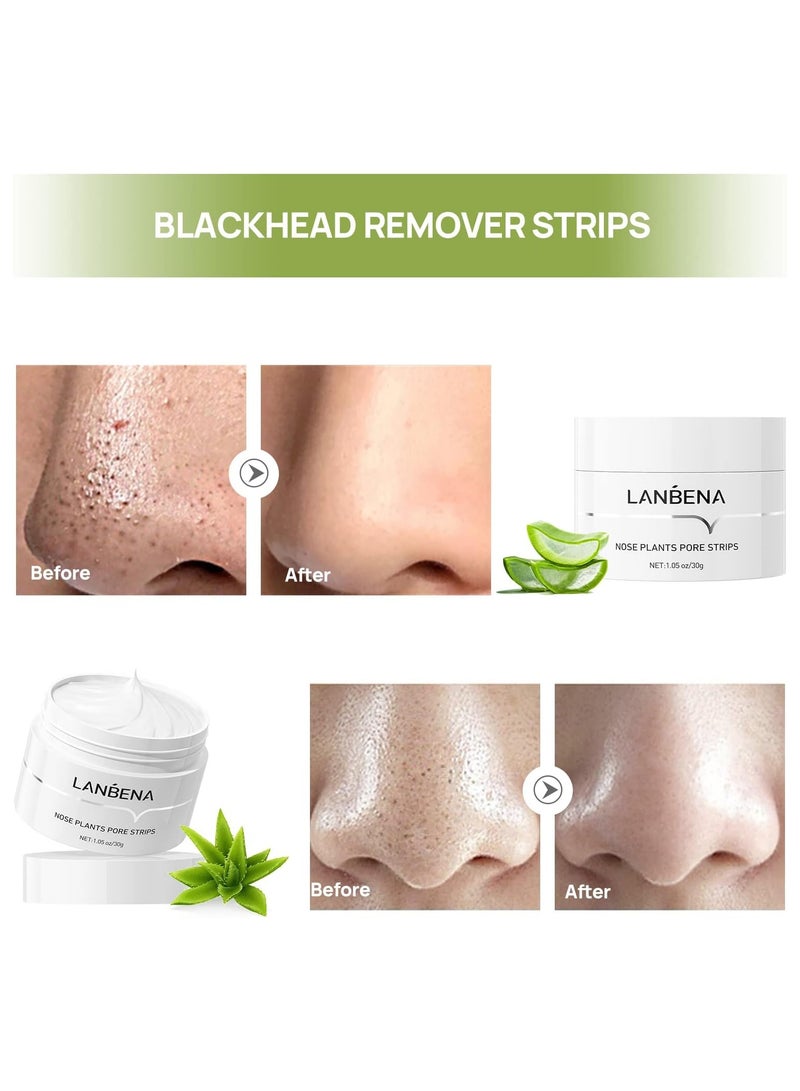 LANBENA LANBENA Blackhead Remover, Nose Plants Pore Strips Deep Cleansing Peel off Mask & 60Pcs Nose Strips Blackheads Remover from Face - Image 2