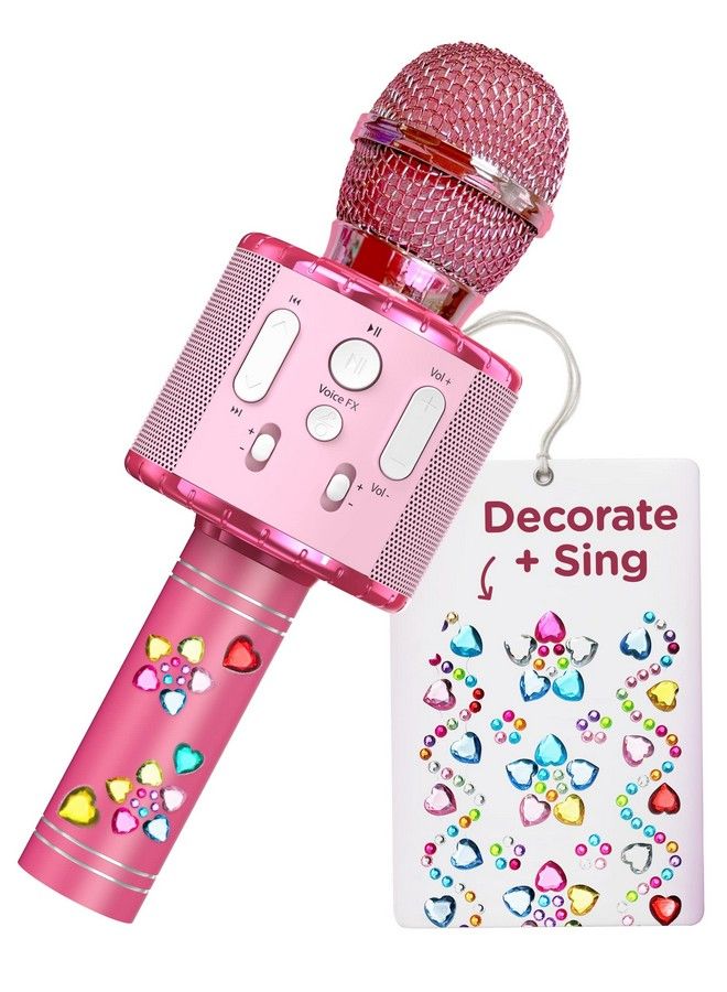 Move2Play Kids Karaoke Microphone Personalize With Jewel Stickers Girl Toys Birthday Gift Ages 3 4 5 6 7 8 10 Years Old - Image 2