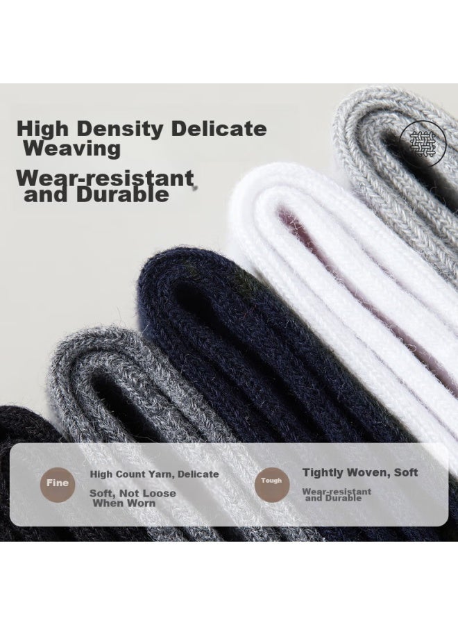 MIIOW Maoren [100% Pure Cotton Socks 5 Pairs] New Men's Socks, Spring And Summer Five-toe Socks, Antibacterial And Odor-resistant Mid-calf Socks - Image 4