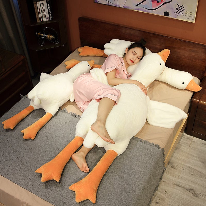 Factory Direct s Big Goose Whole Doll Doll Pillow Plush Toy Doll Sleeping on the Bed Big White Goose(50cm) - Image 3