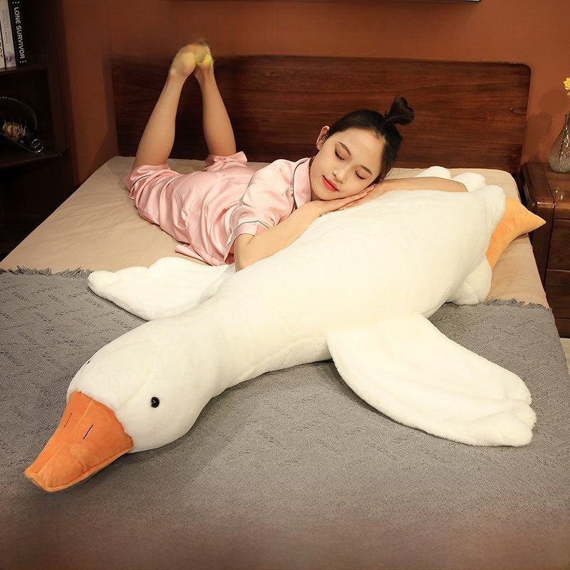 Factory Direct s Big Goose Whole Doll Doll Pillow Plush Toy Doll Sleeping on the Bed Big White Goose(50cm) - Image 2