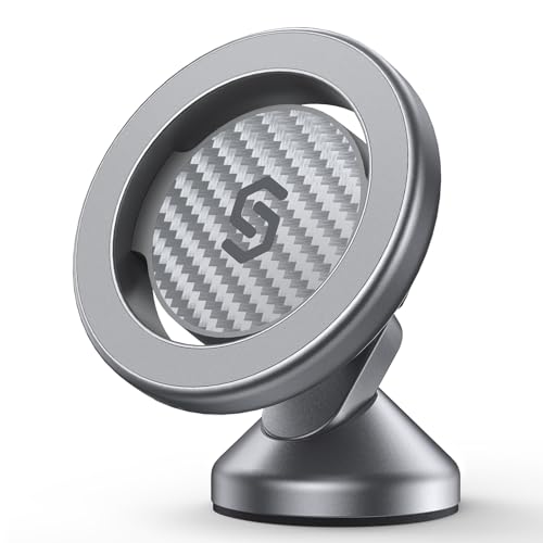 SYNCWIRE for MagSafe Car Mount - Kevlar Material Magnetic Phone Holder for Car Dash,360° Rotation Strong Magnets Car Phone Holder Compatible iPhone 17 Pro Max Air 16 15 14 13, MagSafe Car Accessories - Image 1