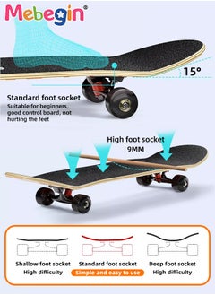 MEBEGIN 78*20cm Skateboard Set with Storage Bag and 6PCS Protect Gear, 7-ply Maple Deck Skate Board with Durable Deck and Smooth Wheels, Easy to Ride and Stop, Suitable for All Types of People  - Image 5