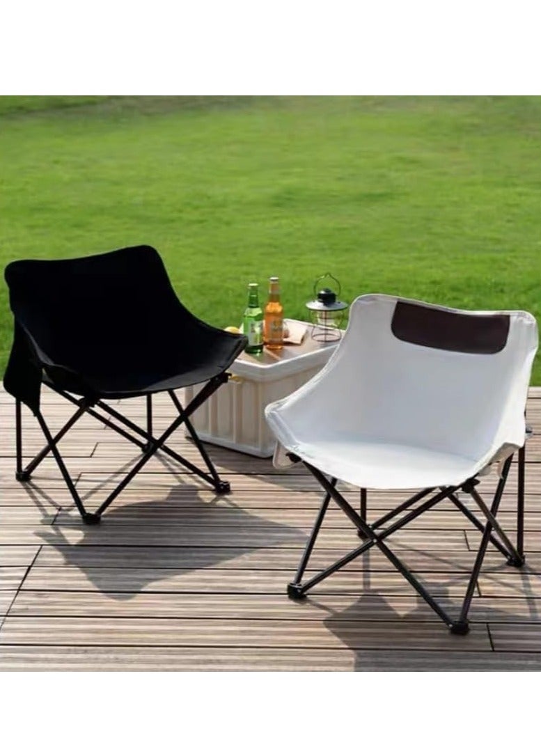 LINGWEI Folding Camping Chair Portable Moon Chair with Side Pocket & Carry Bag Lightweight & Durable Outdoor Chair - Image 5