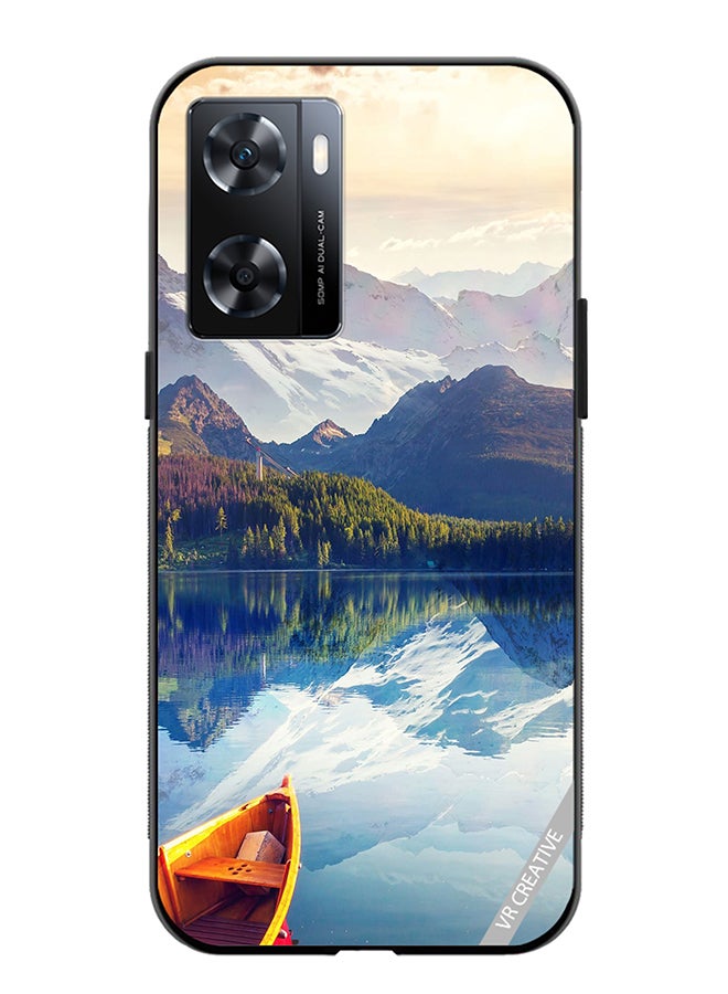 VR CREATIVE Protective Case Cover For Oppo A57/A77s Boat In River Scenery Design Multicolour - Image 1