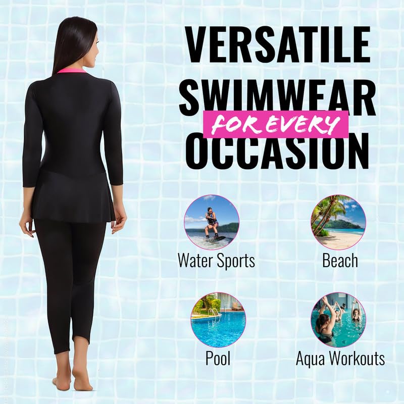 SLOVIC Swimming Suit for Women [Large] |Full Body Suite for Women | Beachwear for Girls | Quick Dry & Stretchable Swimwear for Ladies | Swimming Dress for Swimming Pool - Image 5