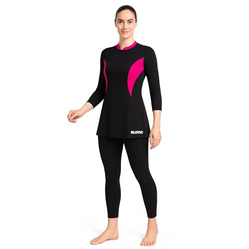 SLOVIC Swimming Suit for Women [Large] |Full Body Suite for Women | Beachwear for Girls | Quick Dry & Stretchable Swimwear for Ladies | Swimming Dress for Swimming Pool - Image 1