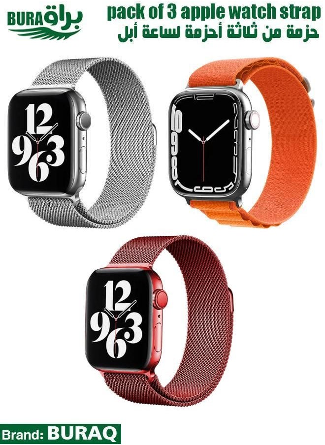 BURAQ - Apple Watch Band Strap For Apple Watch Ultra 2/Ultra 49mm, Series 10 46mm, 9/8/7 45mm, SE2/SE/6/5/4 44mm, 3/2/1 42mm - Image 1