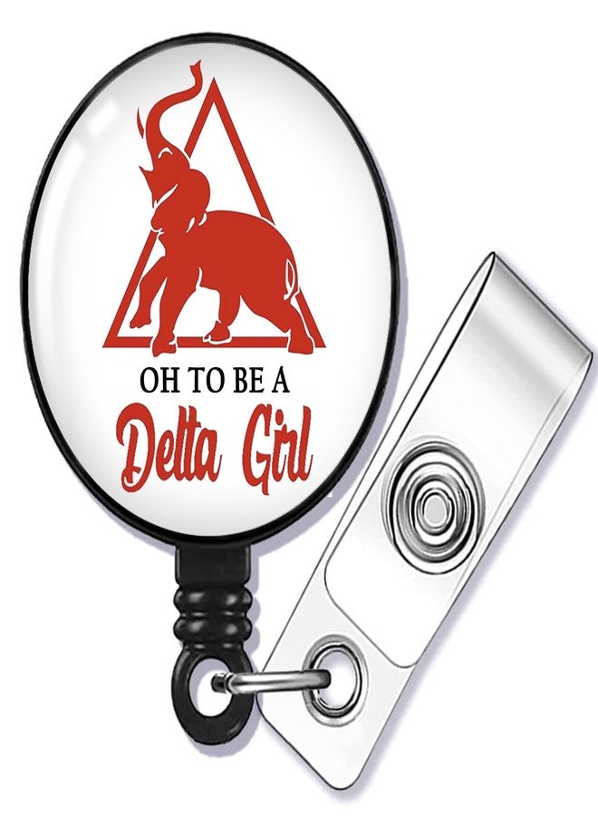SEIRAA Sorority Badge Reel Sorority Red Elephant Gift Sorority Badge Holder Sorority Sister Gifts (Oh to Be) - Image 1