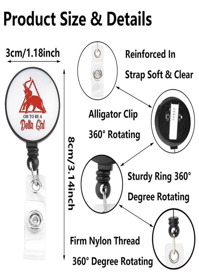 SEIRAA Sorority Badge Reel Sorority Red Elephant Gift Sorority Badge Holder Sorority Sister Gifts (Oh to Be) - Image 2
