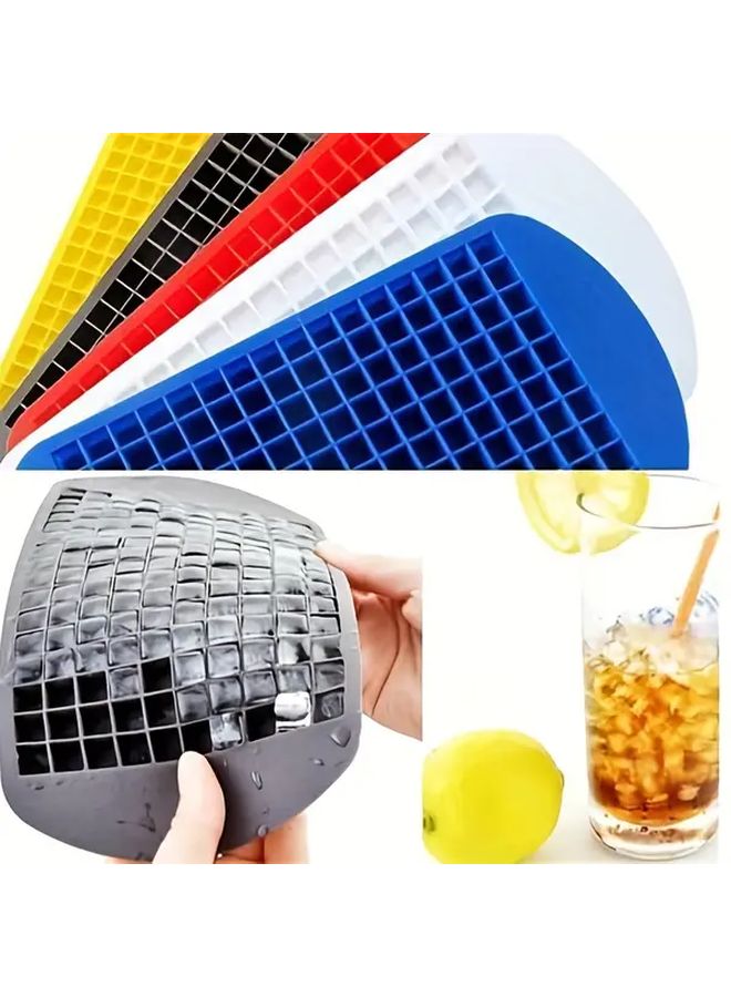 Blue 160 Cube Silicone Ice Tray Flexible Easy Release BPA Free Food Grade for Cocktails Home Bar - Image 1