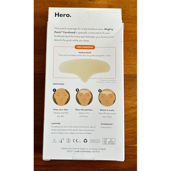 Mighty Patch Hero Cosmetics Mighty Patch™ Forehead Patch - Hydrocolloid Acne Pimple Patch, Contoured to Cover Larger Area of Zits and Blemishes - Drug-Free and Suitable for Sensitive Skin (5 Count) - Image 5