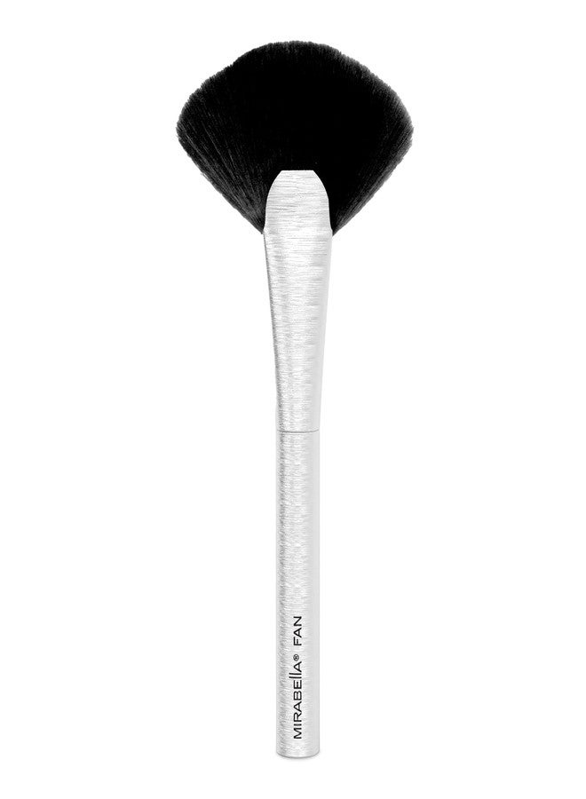 Mirabella Fan Brush, Premium Professional Makeup Brush Collection, Cruelty-Free Synthetic Bristle Brush with Hand-Sculpted Brushed Aluminum Handle, Luxury Blending Brush for Makeup - Image 1