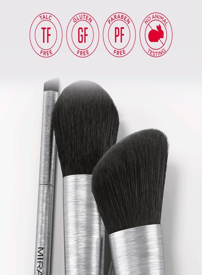 Mirabella Fan Brush, Premium Professional Makeup Brush Collection, Cruelty-Free Synthetic Bristle Brush with Hand-Sculpted Brushed Aluminum Handle, Luxury Blending Brush for Makeup - Image 5