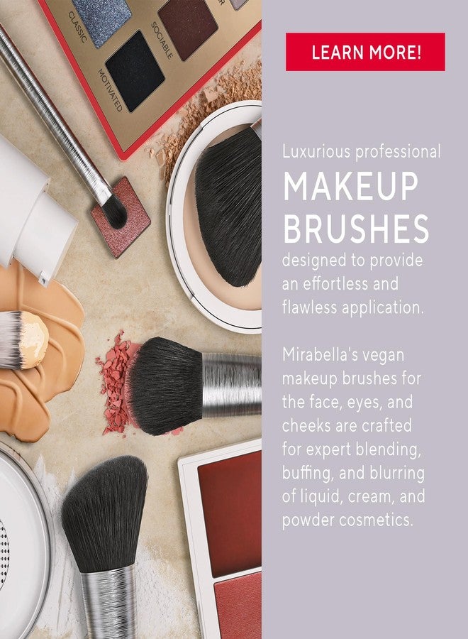 Mirabella Fan Brush, Premium Professional Makeup Brush Collection, Cruelty-Free Synthetic Bristle Brush with Hand-Sculpted Brushed Aluminum Handle, Luxury Blending Brush for Makeup - Image 4